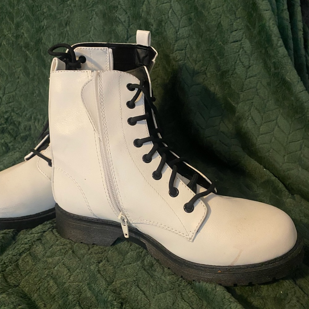 White boots.